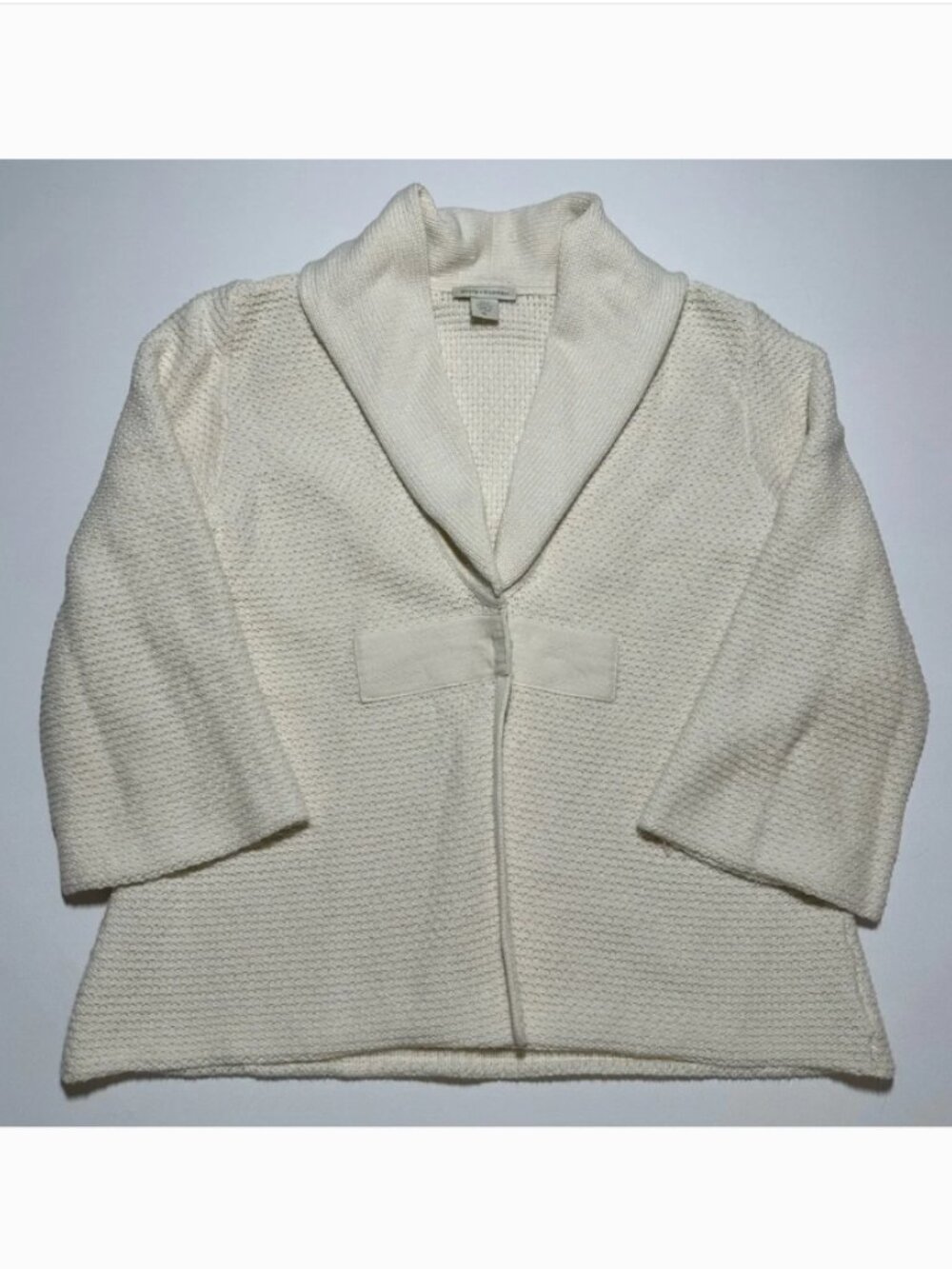 White + Warren Textured Knit Shawl Collar Cardigan - Fits Womens Small
